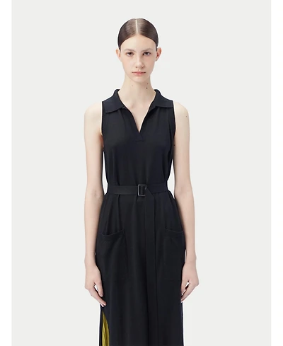 Gobi Cashmere Women's Sleeveless Silk Cashmere Polo Dress