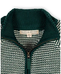 Hope & Henry Boys Organic Long Sleeve Half Zip Raglan Ski Sweater