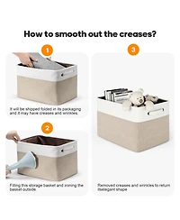 4-Pack Storage Bins, Foldable Storage Baskets with Handles, Sturdy Organizer Bins