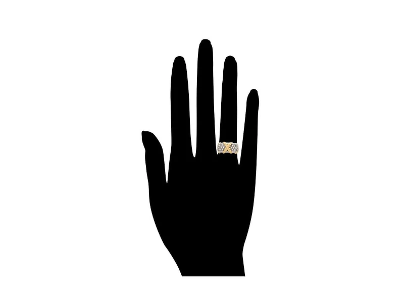 Rivka FriedmanMixed Metal + Cz Criss Cross Ring