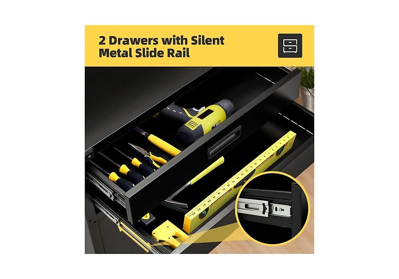 Aecojoy Work Bench for Garage with Pegboard Drawers