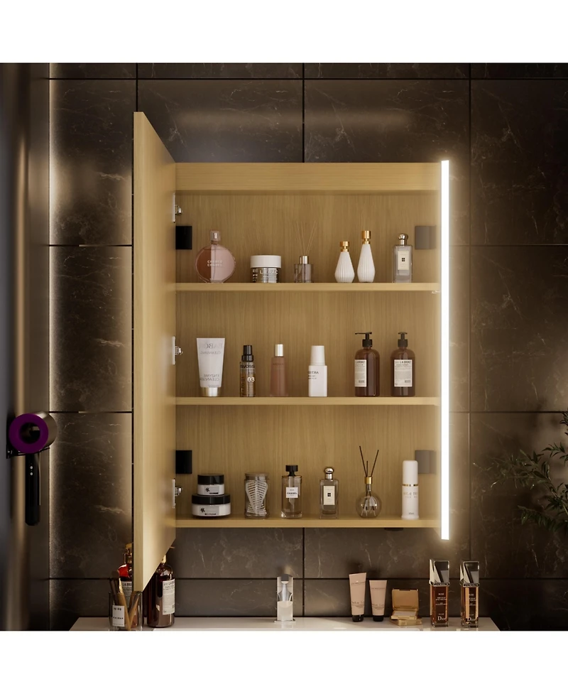 Hauschen Home 30x23inch Led Lighted Medicine Cabinet with Mirror, Dimmable, 3000K/5500K, Adjustable Shelf, Flat-Pack Design