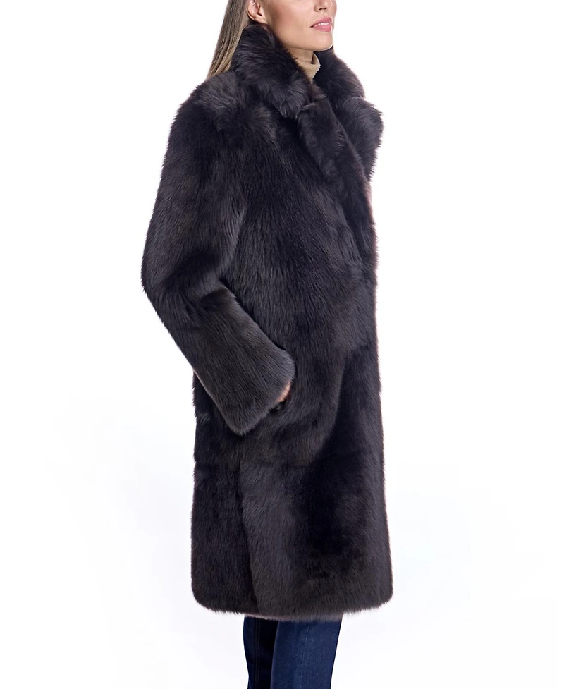 Julia & Stella by Maximilian Women's Reversible Shearling Lamb Teddy Coat