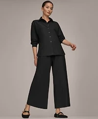 Donna Karan Weekend Womens Button Down Shirt Mid Rise Ankle Pants