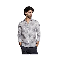 Campus Sutra Men's Coin Grey Gloomy Daisy Shirt