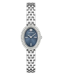 Tory Burch Women's The Oval Quartz Two-Hand Silver Stainless Steel, 28mm
