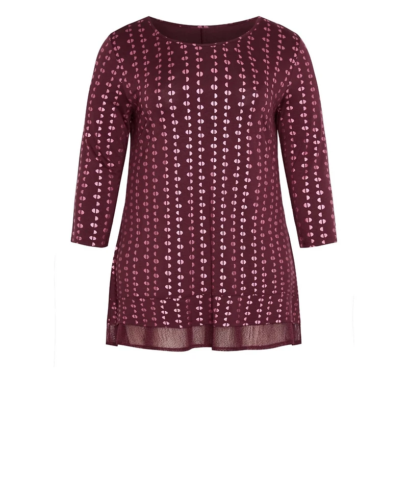 Avenue Women's Tops & Tees Foil Print Tunic