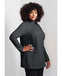 Avenue Women's Plus Emily Jacquard Texture Knit Tunic