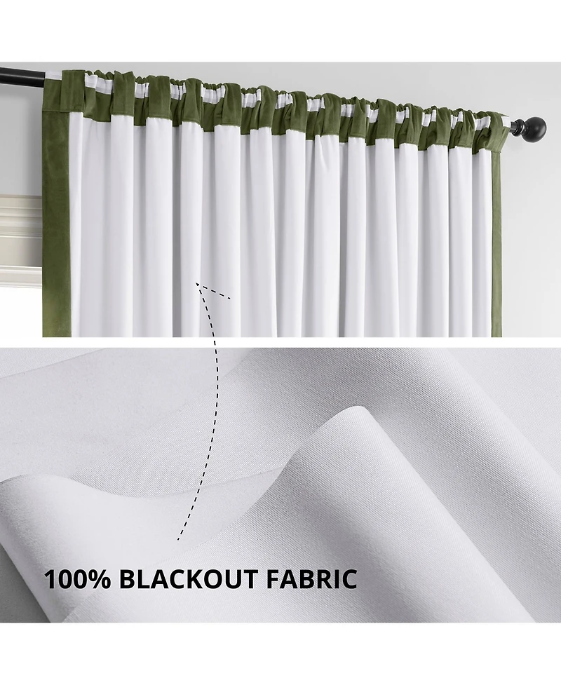 Half Price Drapes Hunter Green Signature Extra Wide Velvet Blackout Curtain