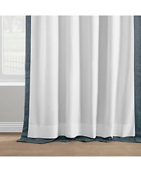 Half Price Drapes Sweden Blue Italian Faux Linen Room Darkening Curtain