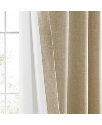 Half Price Drapes Sepia Tan Italian Faux Linen Room Darkening Curtain