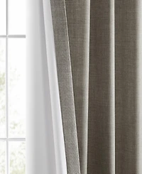 Half Price Drapes Fossil Grey Italian Faux Linen Room Darkening Curtain