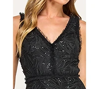 Seni & Cade Juniors' Corded Sequin Ruffle Dress