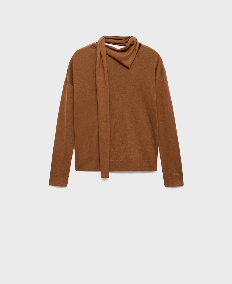 Mango Women's Scarf Fine-Knit Sweater
