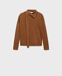 Mango Women's Scarf Fine-Knit Sweater