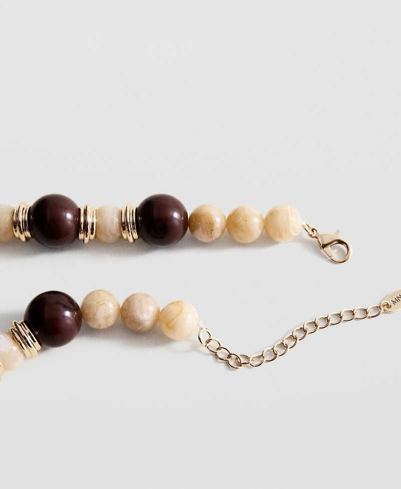 Mango Women's Combined Beads Necklace