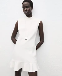 Mango Women's Ruffled High-Neck Dress