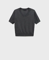 Mango Women's Wool V-Neck Sweater