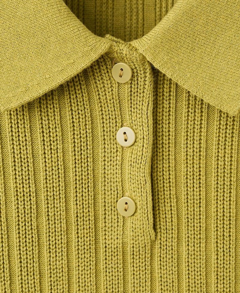 Mango Women's Polo-Neck Ribbed Sweater