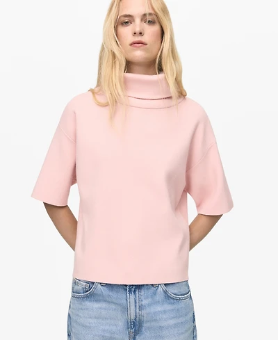 Mango Women's Short-Sleeved Turtleneck Sweater