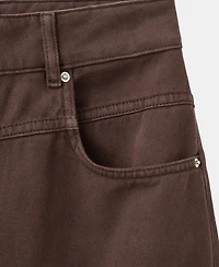 Mango Women's Wide Leg Loose Mid-Rise Jeans