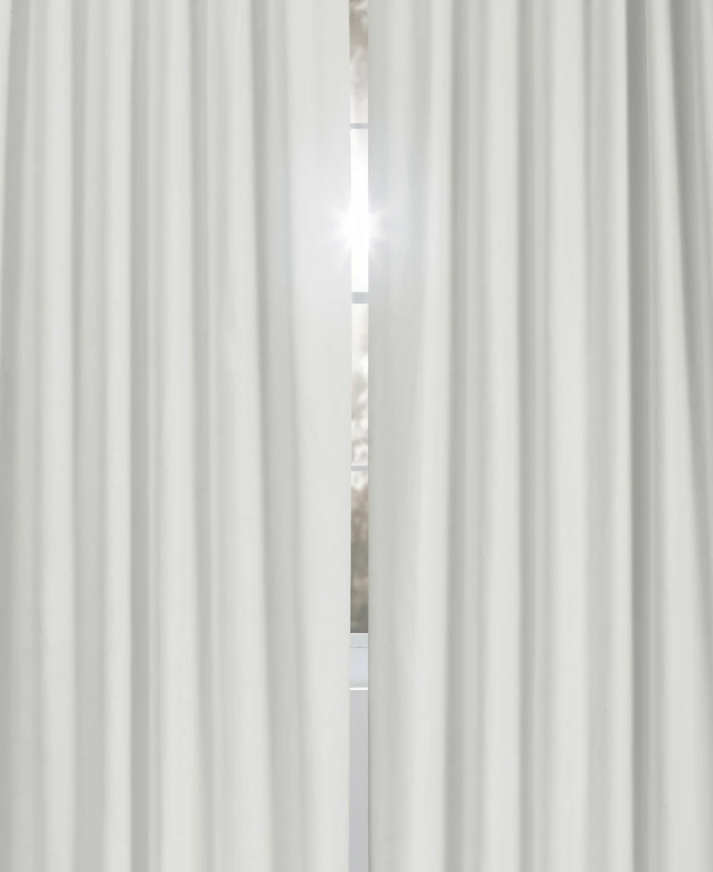 Half Price Drapes Starlight Off White Grommet Thermal Cross Linen Weave Blackout Curtain