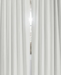 Half Price Drapes Starlight Off White Grommet Thermal Cross Linen Weave Blackout Curtain