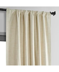 Half Price Drapes Natural Light Beige Thermal Cross Linen Weave Blackout Curtain