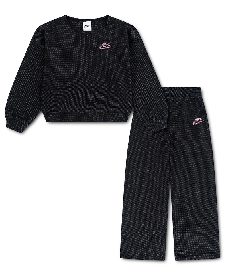 Nike Toddler Girls 2T-4T 2-Piece Waffle Knit Top and Pants Set