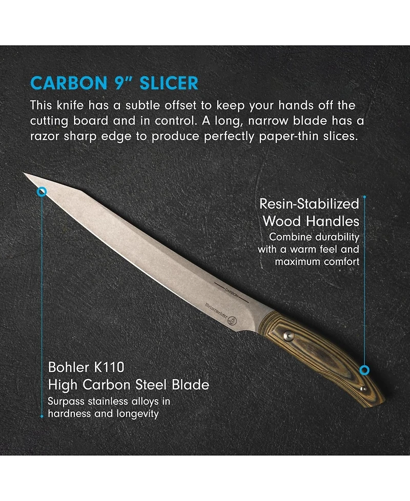 Messermeister Carbon Slicing Knife / Fine Edge / 9"