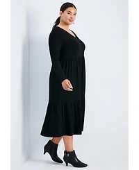 Avenue Women's Plus Nylah Tiered Knit Dress