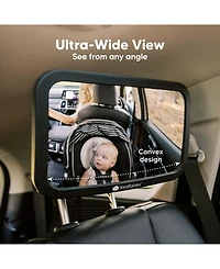 KeaBabies Baby Car Mirror, Large Shatterproof Mirror for Seat Rear Facing, Carseat Infant