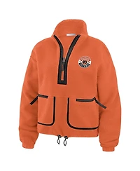 Wear by Erin Andrews Women's Orange Philadelphia Flyers Polar Fleece Half-Zip Jacket