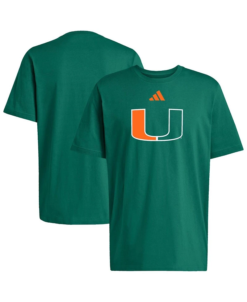 Adidas Men's Green Miami Hurricanes Locker Logo T-Shirt