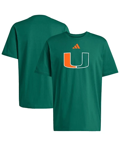 Adidas Men's Green Miami Hurricanes Locker Logo T-Shirt