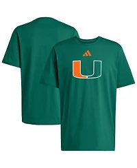 Adidas Men's Green Miami Hurricanes Locker Logo T-Shirt