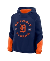 Fanatics Women's Navy Detroit Tigers Oversized Time to Win Pullover Hoodie