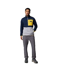 Columbia Men's Navy/Gray Michigan Wolverines Hike Omni-Wick Half-Zip Pullover Hoodie