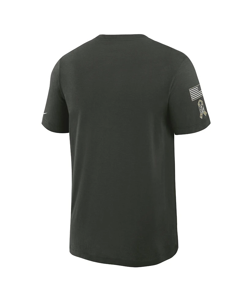 Nike Men's Dark Green Houston Texans 2025 Salute to Service Sideline Slub Dri-fit T-Shirt