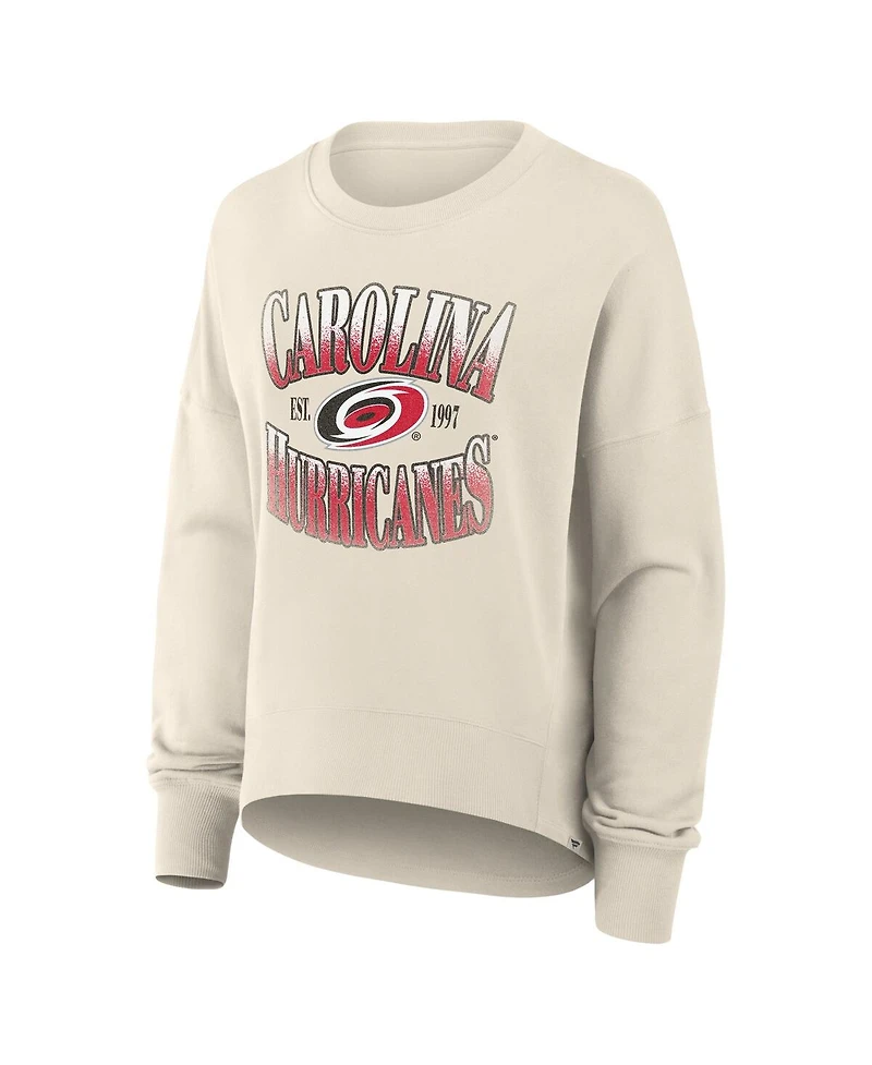 Fanatics Women's Cream Carolina Hurricanes Oversized Slice Pullover Sweatshirt