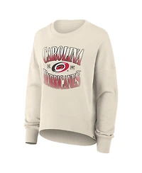 Fanatics Women's Cream Carolina Hurricanes Oversized Slice Pullover Sweatshirt