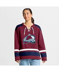 Fanatics Women's Burgundy Colorado Avalanche Icing Long Sleeve Lace Up Sweatshirt