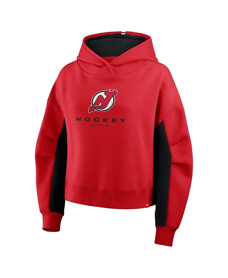 Fanatics Women's Red New Jersey Devils Back Check Boxy Hoodie