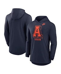 Nike Men's Navy Auburn Tigers Legacy Tri-Blend Dri-fit Long Sleeve Hoodie T-Shirt