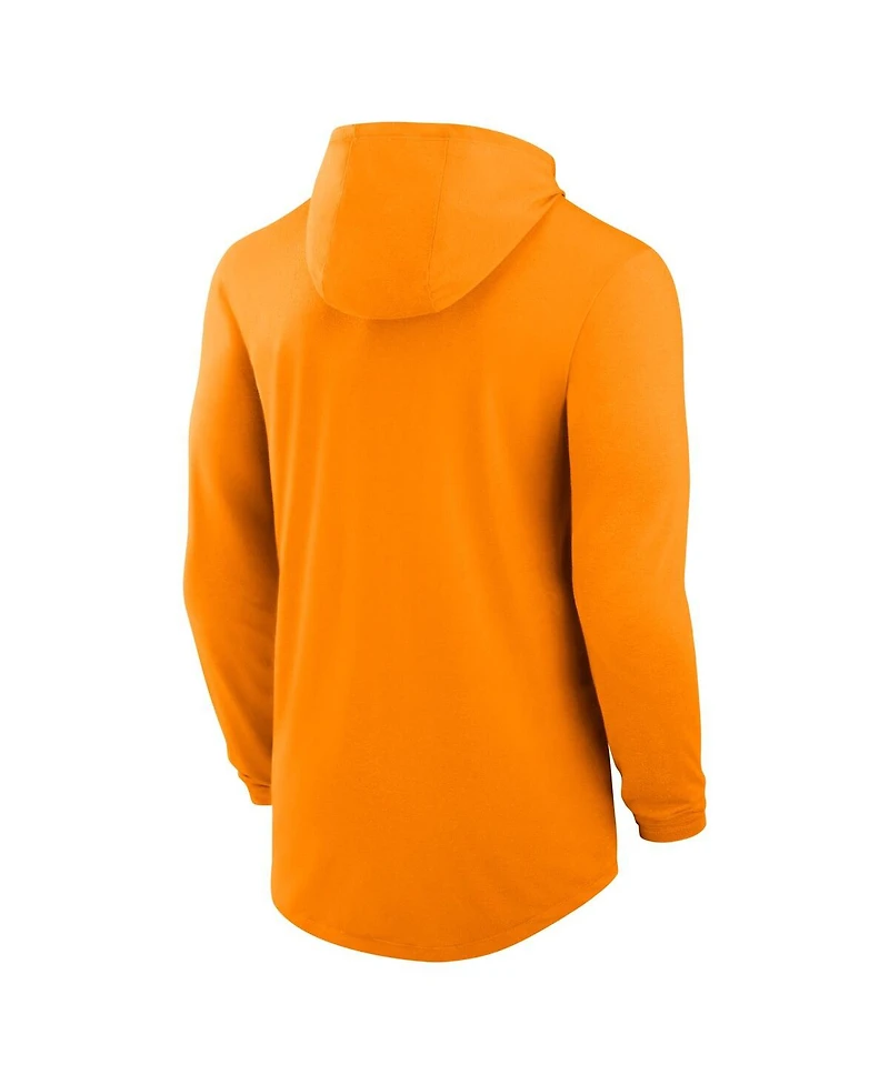 Nike Men's Tennessee Orange Volunteers Legacy Tri-Blend Dri-fit Long Sleeve Hoodie T-Shirt