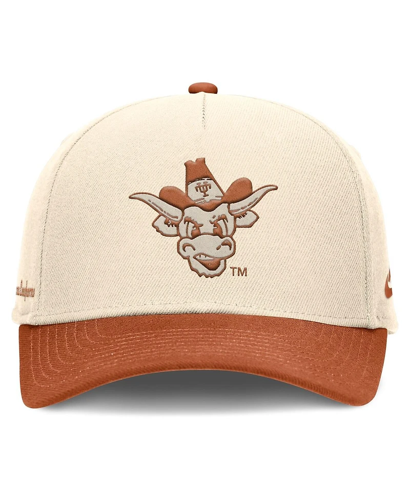 Nike Men's Natural/Texas Orange Texas Longhorns Academic Rise Dri-fit Adjustable Hat