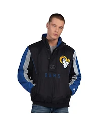 Starter Men's Black Los Angeles Rams Thursday Night Gridiron Half-Zip Jacket