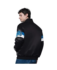 Starter Men's Black Detroit Lions Triple Option Full-Snap Varsity Jacket