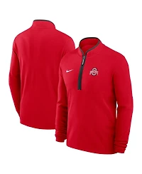 Nike Men's Scarlet Ohio State Buckeyes Courtside Victory Dri-fit Half-Zip Pullover Sweatshirt