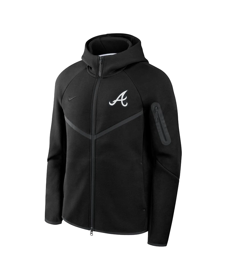 Nike Men's Black Atlanta Braves Tech Fleece Windrunner Full-Zip Hoodie Jacket